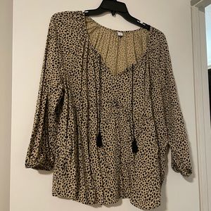 Old Navy Leopard print blouse size XXL never worn